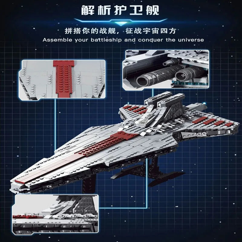 Building Blocks MOC Star Warship Super Destroyer Ship Bricks Toys - 6