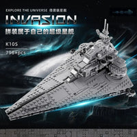 Thumbnail for Building Blocks MOC Star Warship Invasion Destroyer Ship Space Bricks Toys - 4