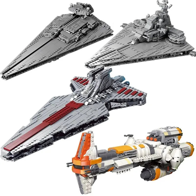 Building Blocks MOC Star Warship Invasion Destroyer Ship Space Bricks Toys - 3