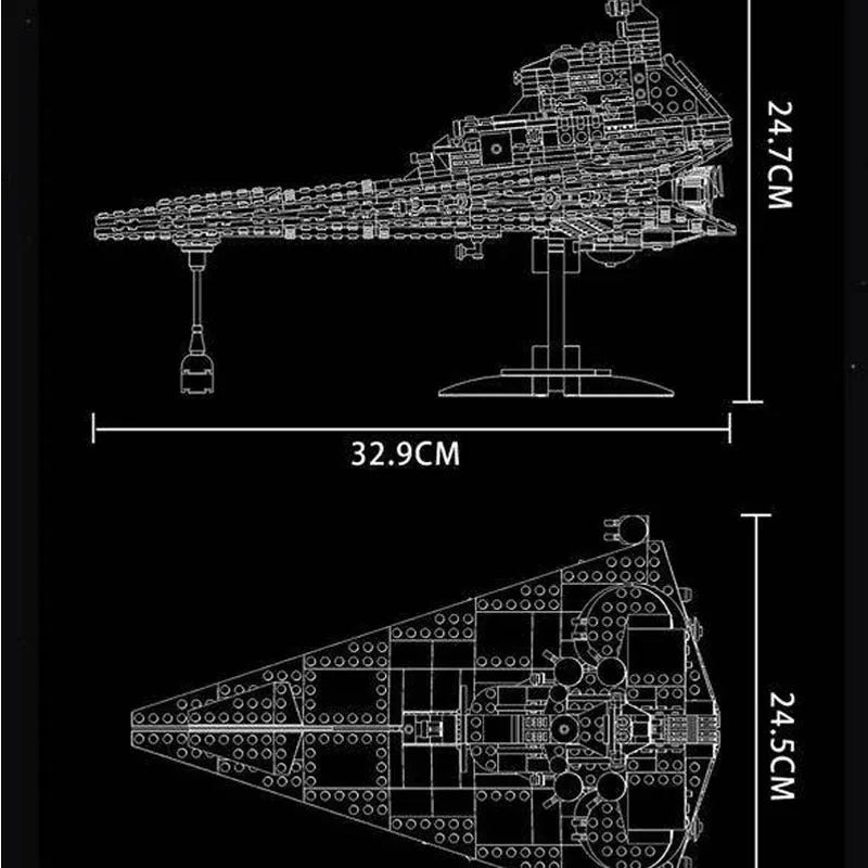 Building Blocks MOC Star Warship Invasion Destroyer Ship Space Bricks Toys - 6