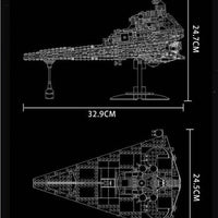 Thumbnail for Building Blocks MOC Star Warship Invasion Destroyer Ship Space Bricks Toys - 6