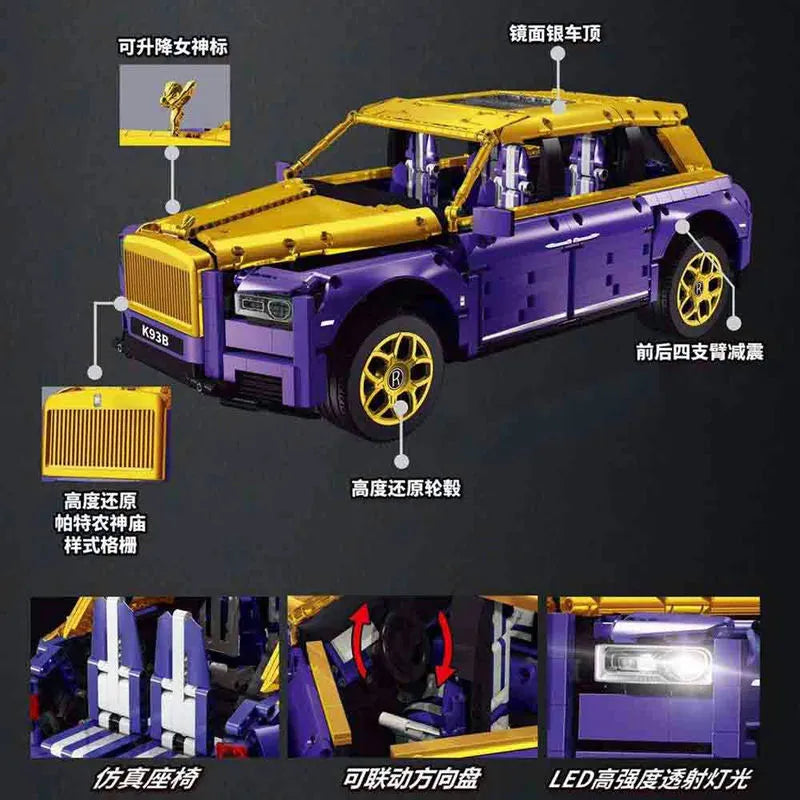 Building Blocks Tech MOC Luxury Classic Car RR Cullinan Bricks Toy K93B - 4