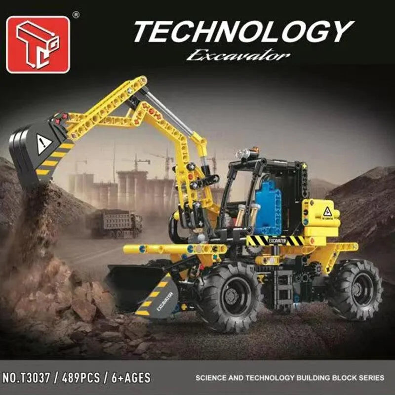Building Blocks City Mini Excavator Truck Bricks Kids Toys T3037 - 4