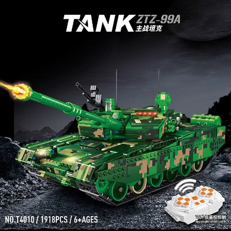 Building Blocks Military MOC 99A WW2 Main Battle Tank Bricks Toys Construction Set Toys - 7