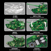 Thumbnail for Building Blocks Military MOC 99A WW2 Main Battle Tank Bricks Toys - 4