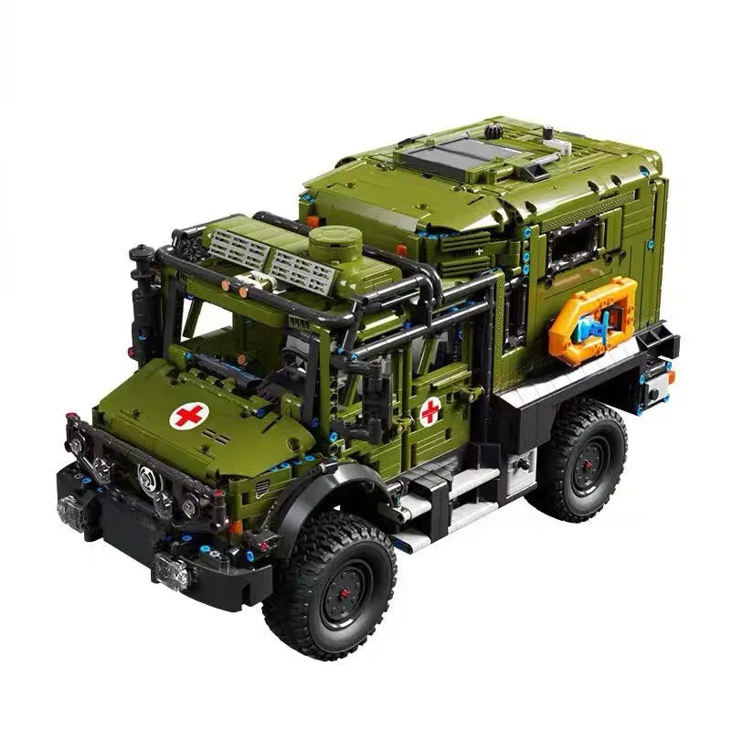 Building Blocks Military Off Road Ambulance Army Rescue Vehicle Bricks Toy - 1