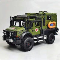 Thumbnail for Building Blocks Military Off Road Ambulance Army Rescue Vehicle Bricks Toy - 3