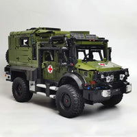 Thumbnail for Building Blocks Military Off Road Ambulance Army Rescue Vehicle Bricks Toy - 4