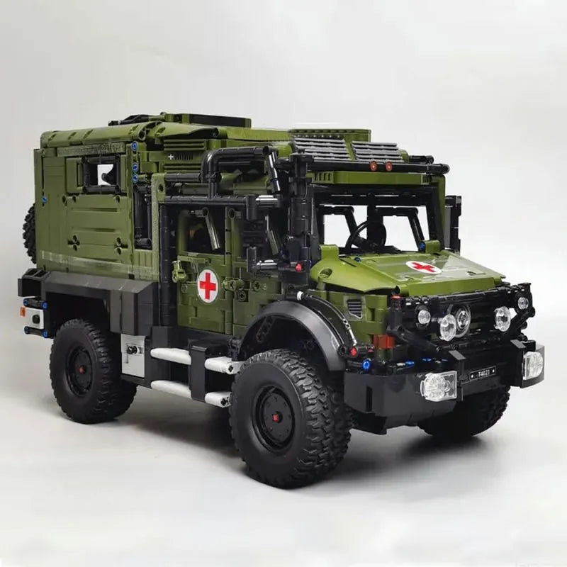 Building Blocks Military RC APP Rescue Vehicle Off Road Ambulance Bricks Toys Construction Set Toys - 8