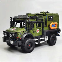 Thumbnail for Building Blocks Military RC APP Rescue Vehicle Off Road Ambulance Bricks Toys Construction Set Toys - 7
