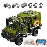 Thumbnail for Building Blocks Military RC APP Rescue Vehicle Off Road Ambulance Bricks Toys Construction Set Toys - 1