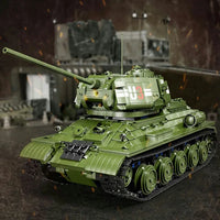 Thumbnail for Building Blocks Military WW2 RC Soviet Army T34 Medium Tank Bricks Toy - 3