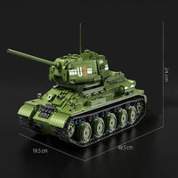 Thumbnail for Building Blocks Military WW2 RC Soviet Army T34 Medium Tank Bricks Toy Construction Set Toys - 7
