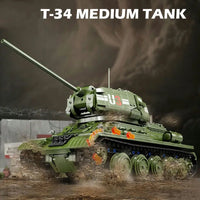 Thumbnail for Building Blocks Military WW2 RC Soviet Army T34 Medium Tank Bricks Toy Construction Set Toys - 2