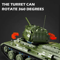 Thumbnail for Building Blocks Military WW2 RC Soviet Army T34 Medium Tank Bricks Toy - 9