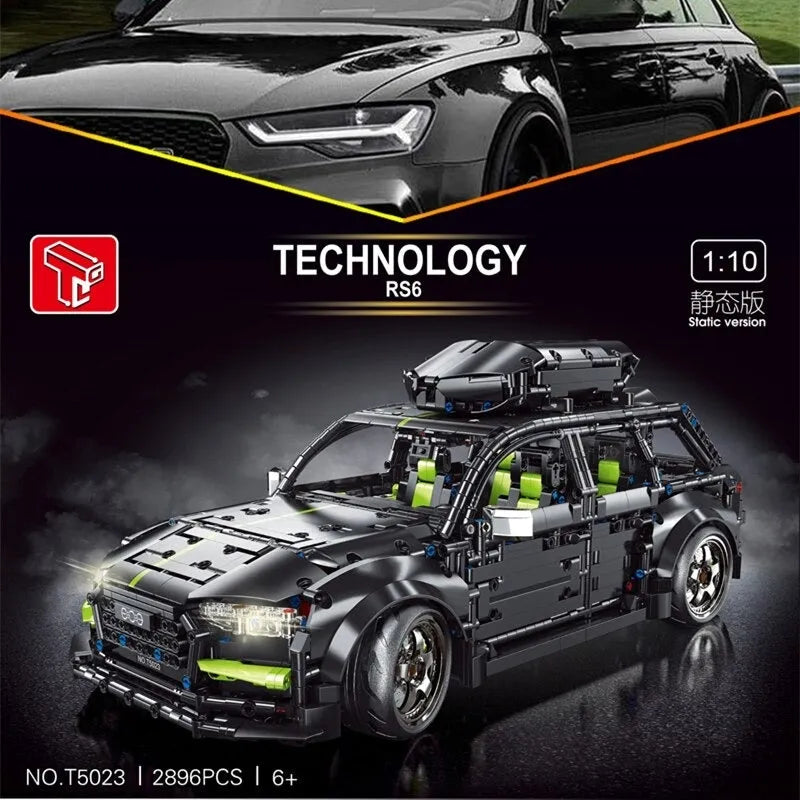 Building Blocks MOC Audi RS6 Avant Roadster Racing Car Bricks Toy T5023 - 2