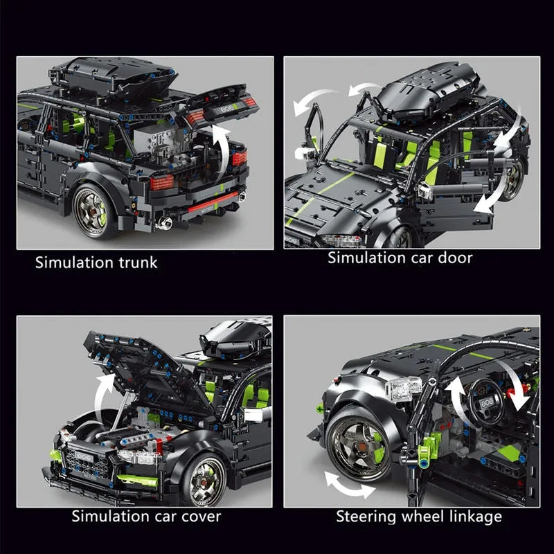 Building Blocks MOC Audi RS6 Avant Roadster Racing Car Bricks Toy T5023 - 4