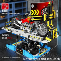 Thumbnail for Building Blocks MOC City Motorcycle Test Bench Display Bricks Kids Toy - 8