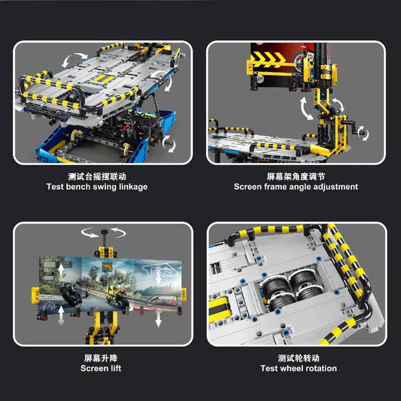 Building Blocks MOC City Motorcycle Test Bench Power Motor Bricks Toys Construction Set Toys - 6