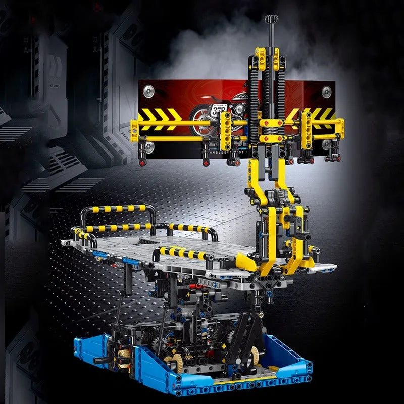 Building Blocks MOC City Motorcycle Test Bench Power Motor Bricks Toys Construction Set Toys - 9