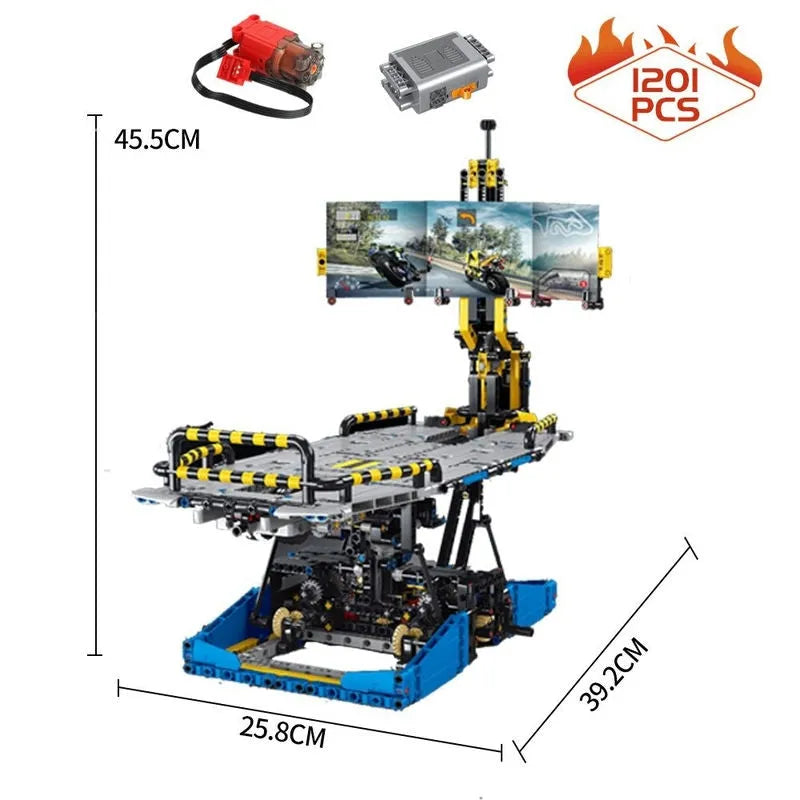 Building Blocks MOC City Motorcycle Test Bench Power Motor Bricks Toys - 1