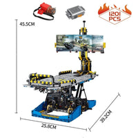 Thumbnail for Building Blocks MOC City Motorcycle Test Bench Power Motor Bricks Toys Construction Set Toys - 1