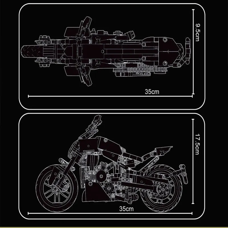 Building Blocks MOC Classic Motorcycle Ducati Diavel 1260 Bricks Toys T3035 Construction Set Toys - 7