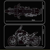 Thumbnail for Building Blocks MOC Classic Motorcycle Ducati Diavel 1260 Bricks Toys T3035 Construction Set Toys - 7