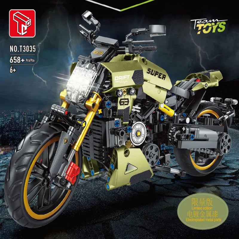 Building Blocks MOC Classic Motorcycle Ducati Diavel 1260 Bricks Toys T3035 Construction Set Toys - 2