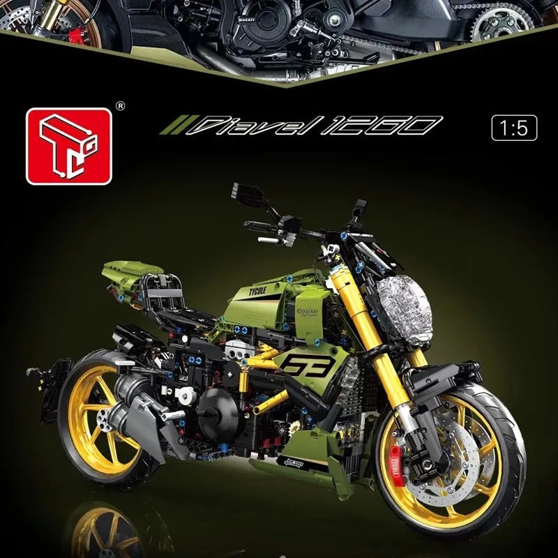 Building Blocks MOC Ducati Diavel 1260 Classic Motorcycle Bricks Toy T4021 Construction Set Toys - 2