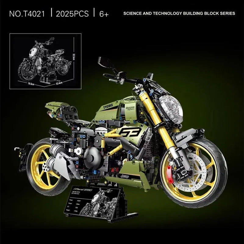 Building Blocks MOC Ducati Diavel 1260 Classic Motorcycle Bricks Toy T4021 - 4