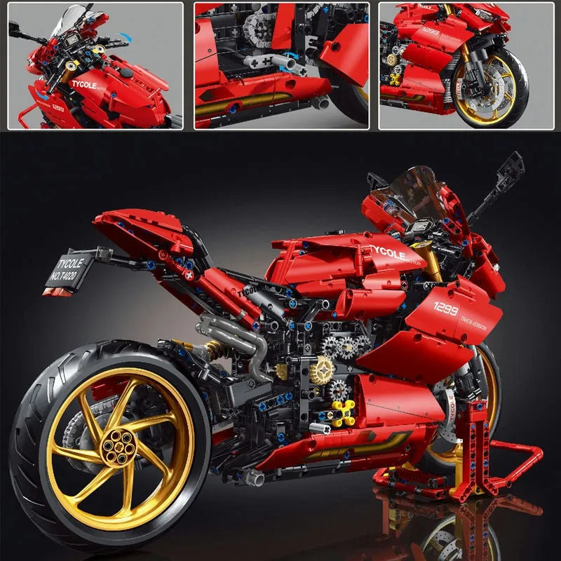 Building Blocks MOC Ducati Panigale S Racing Motorcycle Bricks Toy T4020 Construction Set Toys - 7