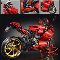 Thumbnail for Building Blocks MOC Ducati Panigale S Racing Motorcycle Bricks Toy T4020 - 7