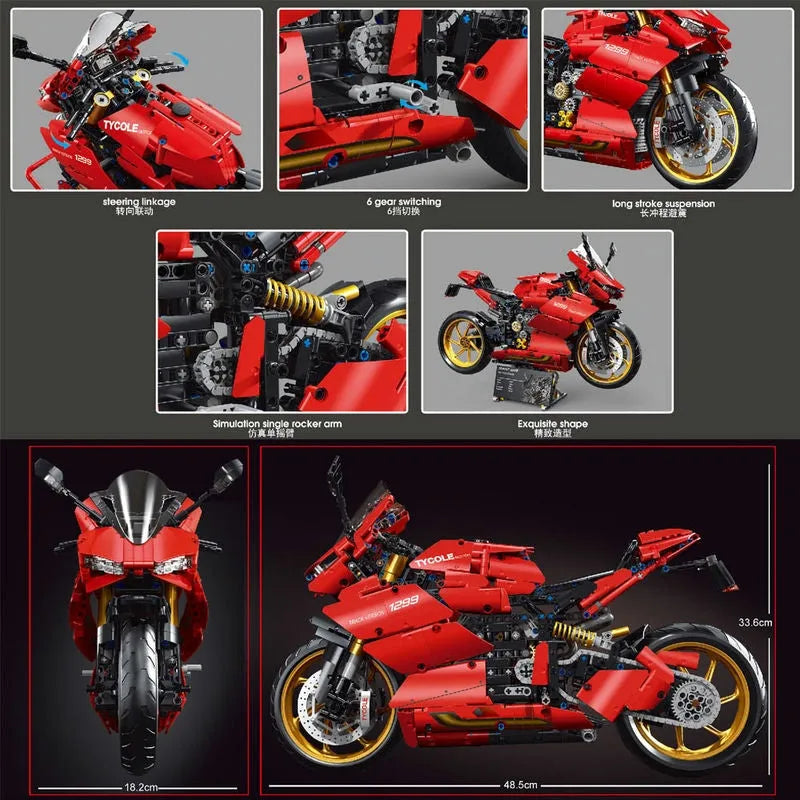 Building Blocks MOC Ducati Panigale S Racing Motorcycle Bricks Toy T4020 - 8