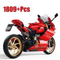 Thumbnail for Building Blocks MOC Ducati Panigale S Racing Motorcycle Bricks Toy T4020 - 9