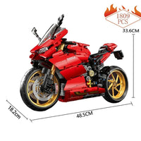 Thumbnail for Building Blocks MOC Ducati Panigale S Racing Motorcycle Bricks Toy T4020 - 6