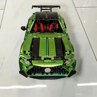 Thumbnail for Building Blocks MOC Electroplated AMG GT Sport Racing Car Bricks Toys T5019 - 10