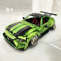 Thumbnail for Building Blocks MOC Electroplated AMG GT Sport Racing Car Bricks Toys T5019 - 7