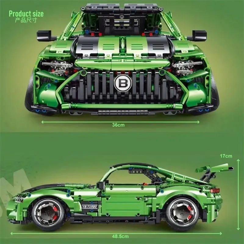 Building Blocks MOC Electroplated AMG GT Sport Racing Car Bricks Toys T5019 - 6