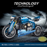 Thumbnail for Building Blocks MOC Electroplated Luxury Racing Motorcycle Bricks Toy T3034 - 2