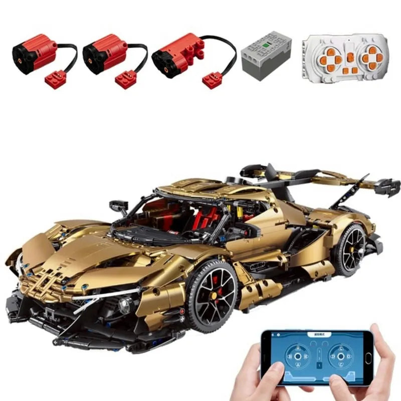 Building Blocks MOC Electroplated RC Apollo IE Super Racing Car Bricks Toy T5012C - 1