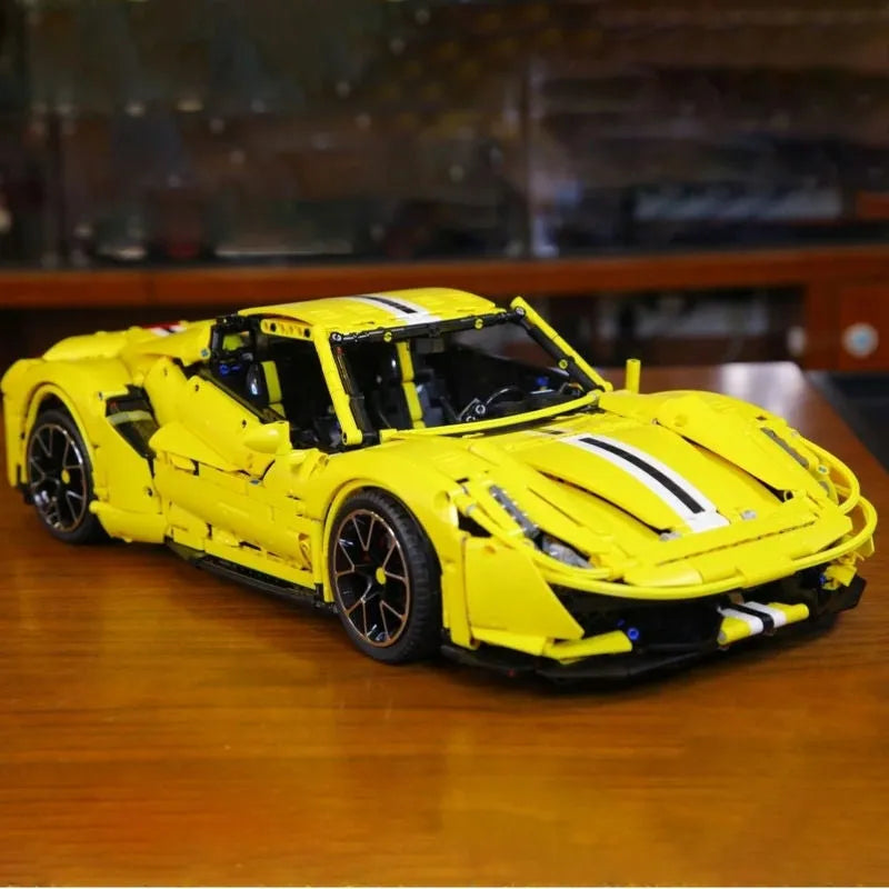 Building Blocks MOC Ferrari 488 Super Racing Sports Car Bricks Toy T5005A - 7