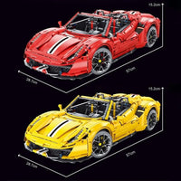 Thumbnail for Building Blocks MOC Ferrari 488 Super Racing Sports Car Bricks Toy T5005A - 5