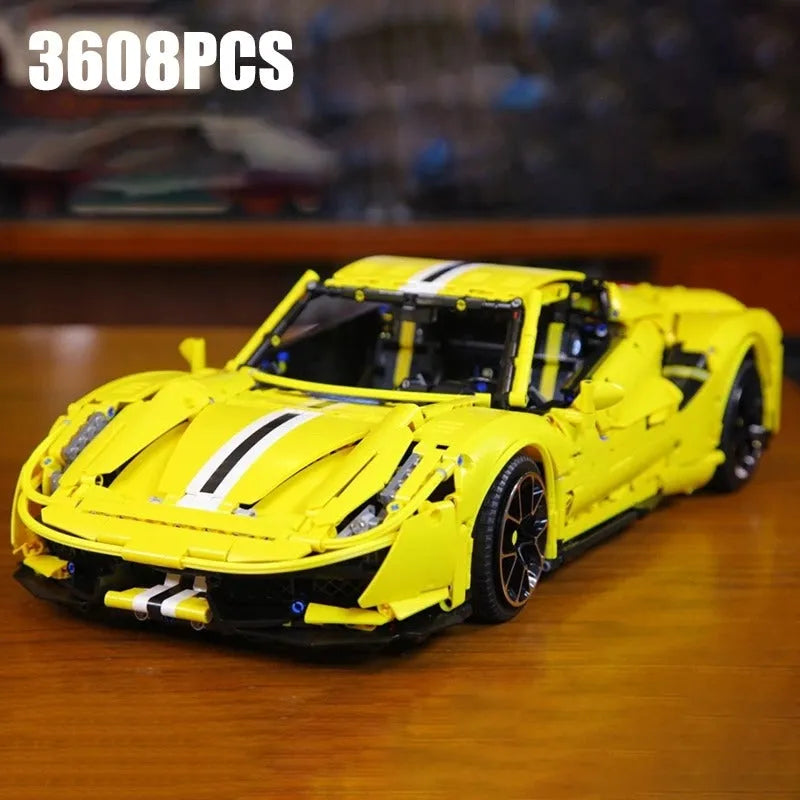 Building Blocks MOC Ferrari 488 Super Racing Sports Car Bricks Toy T5005A - 6