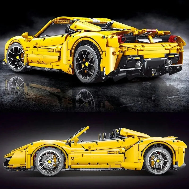 Building Blocks MOC Ferrari 488 Super Racing Sports Car Bricks Toy T5005A - 3