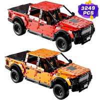 Thumbnail for Building Blocks MOC Ford F - 150 Raptor Pickup Truck Tech Bricks Toy T5014A - 3