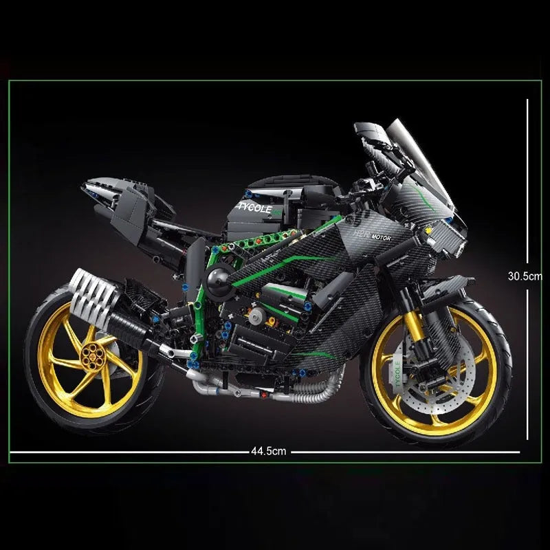 Building Blocks MOC KAWASAKI H2R Racing Motorcycle Bricks Toys T4019 Construction Set Toys - 6