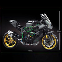 Thumbnail for Building Blocks MOC KAWASAKI H2R Racing Motorcycle Bricks Toys T4019 Construction Set Toys - 6