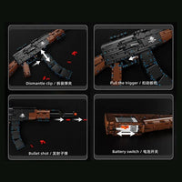 Thumbnail for Building Blocks MOC Military AK47 Assault Rifle Weapon Bricks Toy T2034 - 4