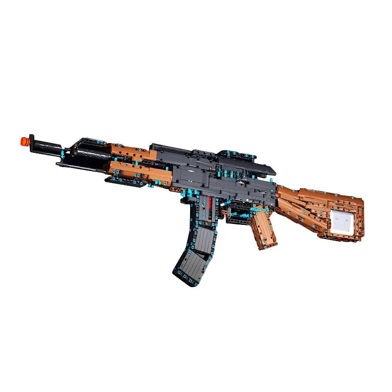 Building Blocks MOC Military AK47 Assault Rifle Weapon Bricks Toy T2034 - 1